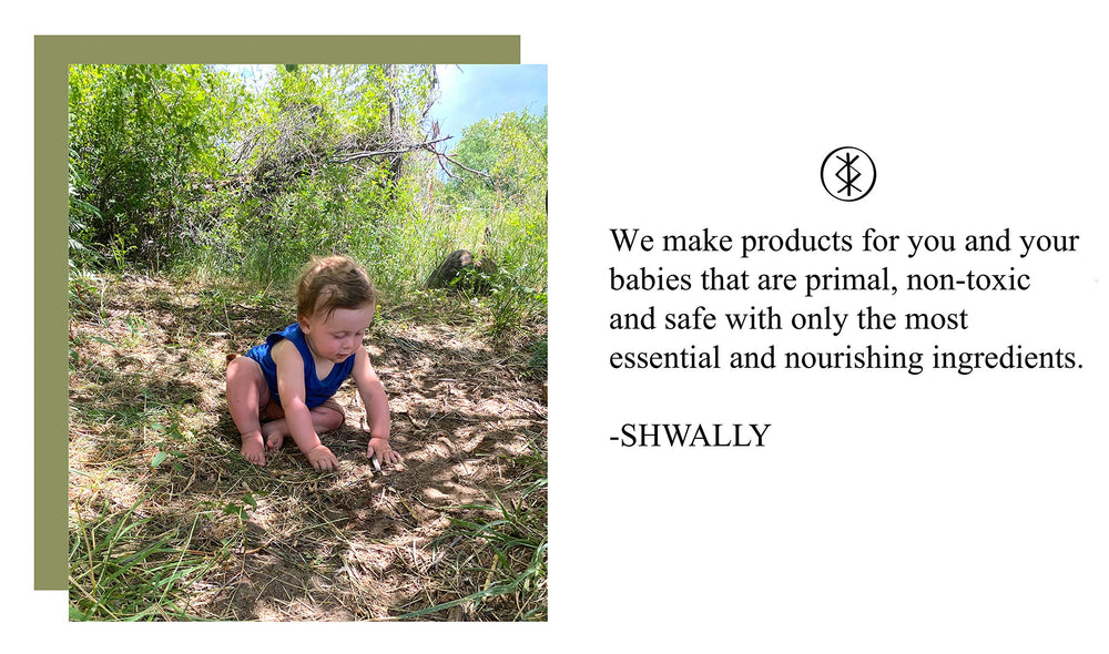 Four-ingredient formula highlight on pack of Shwally Primal Beauty Squalane Face Balm