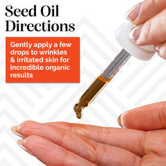 Amber glass bottle protects the sea buckthorn oil's potency.