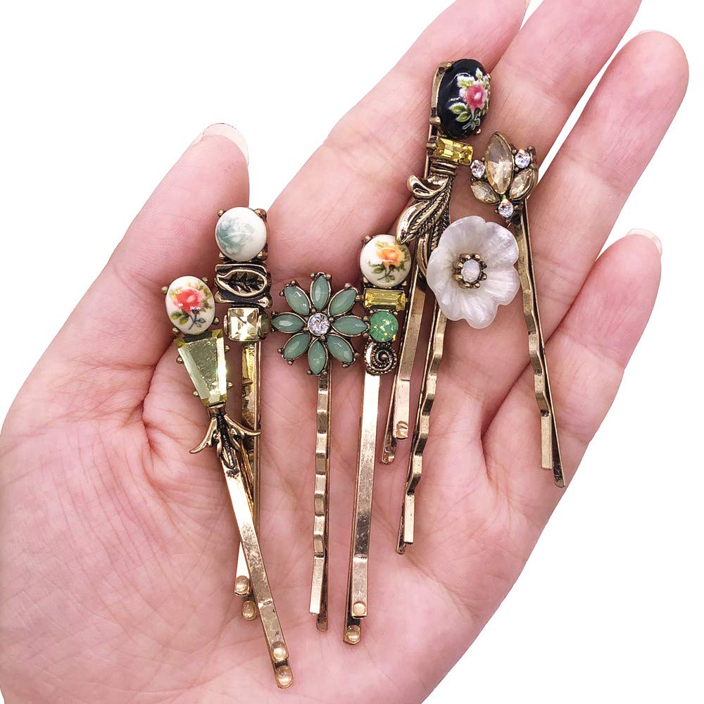 SICOPEE vintage bronze hair clip seven-styles pack demonstrates versatile styling