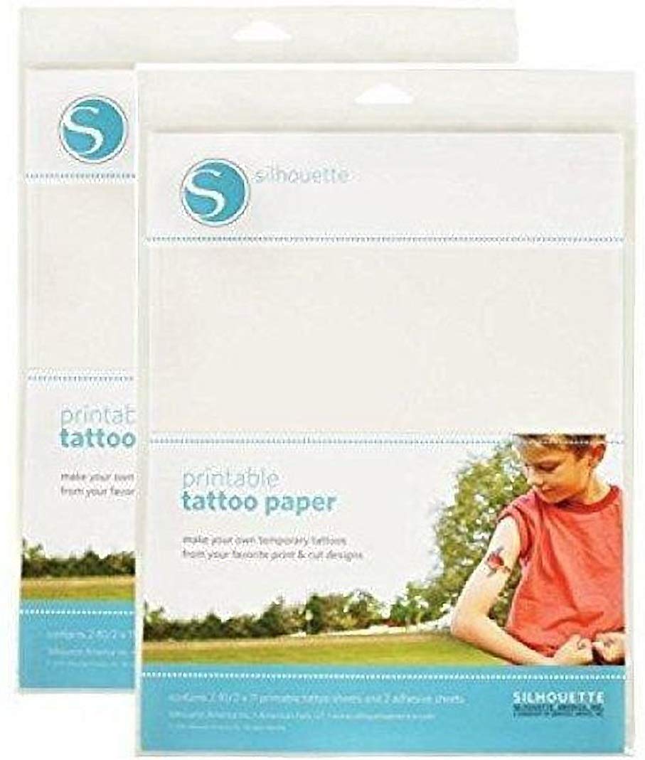 Silhouette America temporary tattoo paper white pack — front view, vibrant designs for events.
