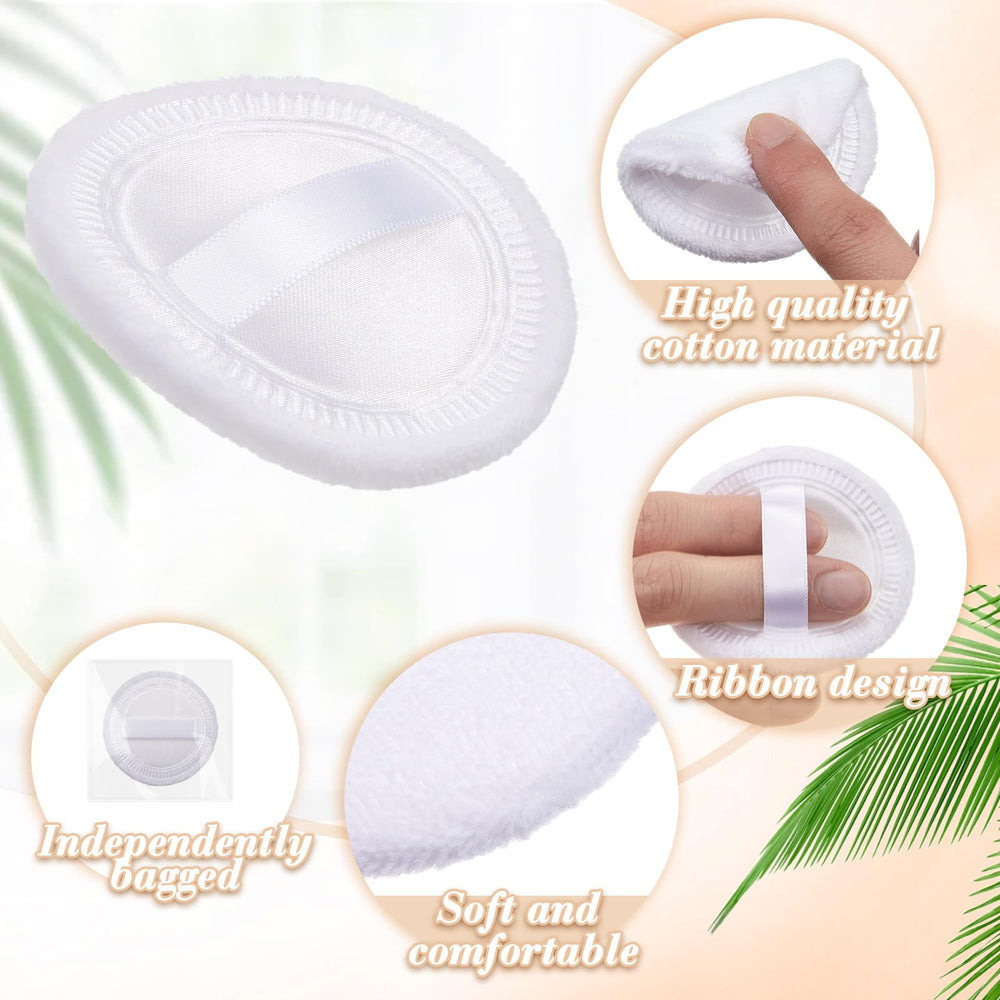 SiliFine puff in use, demonstrates gentle, even powder application