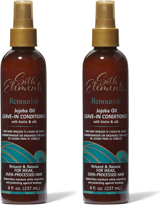 Silk Elements Jojoba Oil Leave-In Conditioning Spray pack 2 hero image revives hair