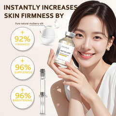 Silk Peptide Intensive Lifting Ampoule vegan cruelty-free claim on label.