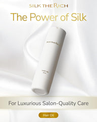 SILK THE RICH hair oil pump application for easy, mess-free styling.