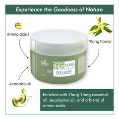 SILKY Technobasic Ylang Rinse application demonstrating massage and 5–10 minute conditioning
