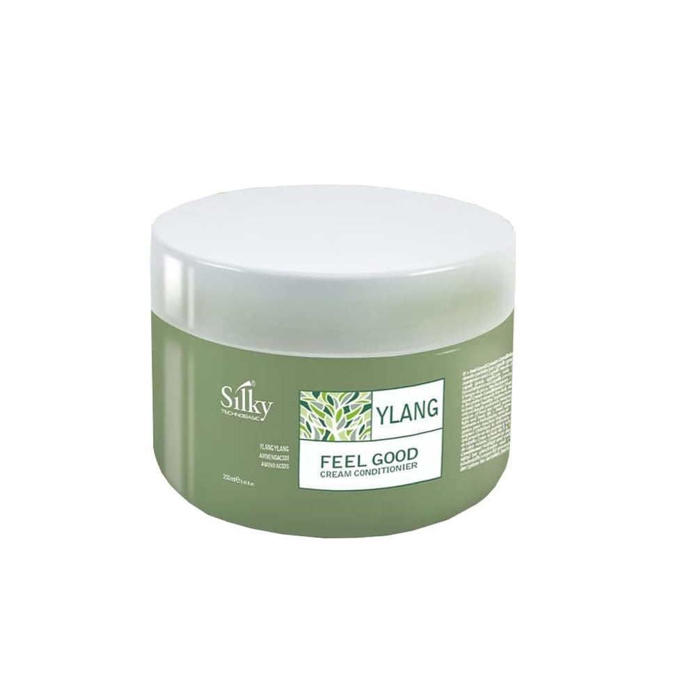 SILKY Technobasic Ylang Rinse bottle showing deep hydration for all hair types