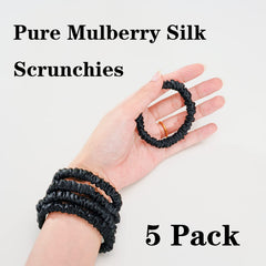 Silmer silk scrunchies elastic band detail ensures secure, comfy wear.