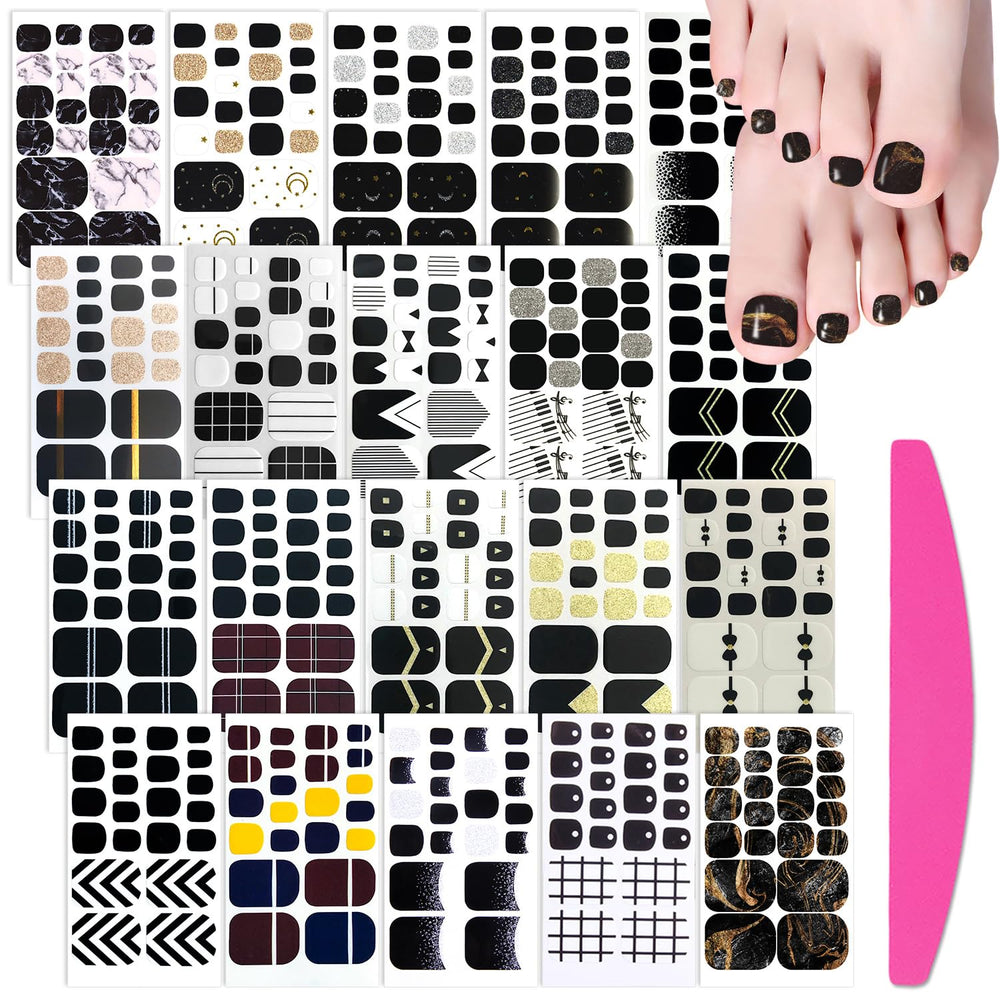 SILPECWEE toe nail stickers kit—20 sheets for easy at-home pedicure