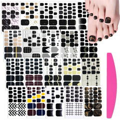 SILPECWEE toe nail stickers kit—20 sheets for easy at-home pedicure