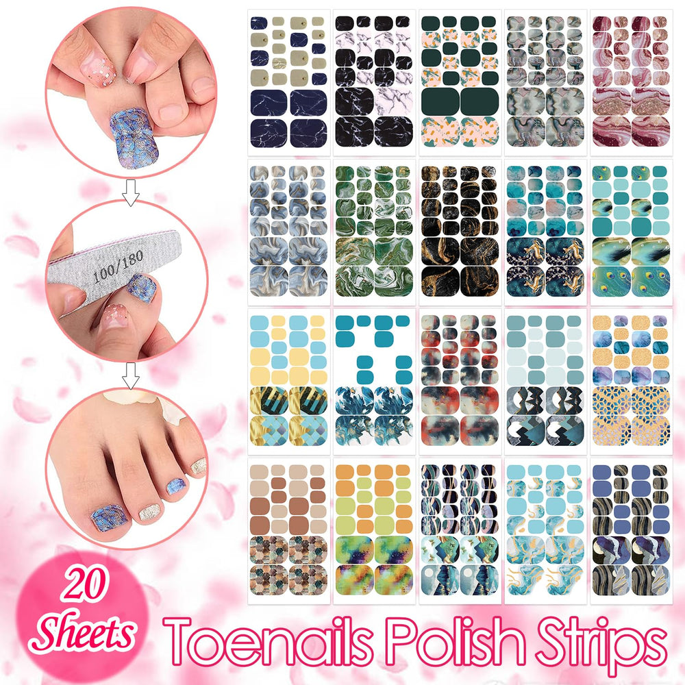 SILPECWEE toe nail stickers gradient colors for quick stylish looks