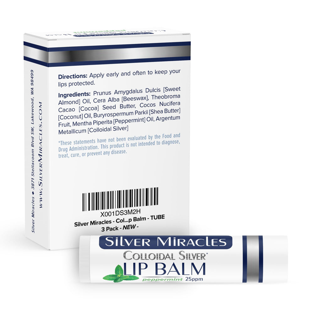 Silver Miracles lip balm close-up shows refreshing peppermint and creamy texture