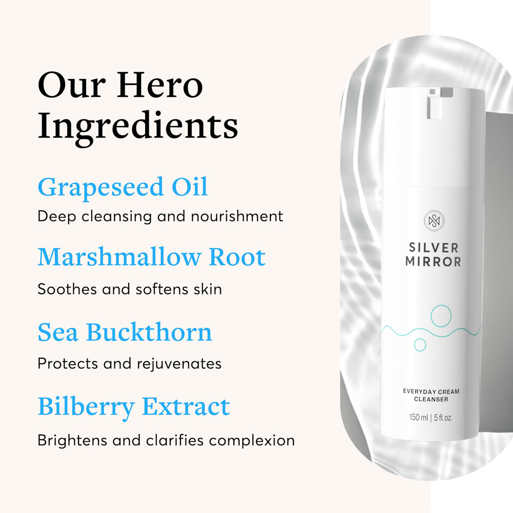 Silver Mirror Everyday Cream Cleanser bilberry sea buckthorn brighten cleansing