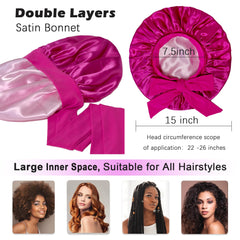 Simapu satin bonnet reversible double layer offers two looks in one.