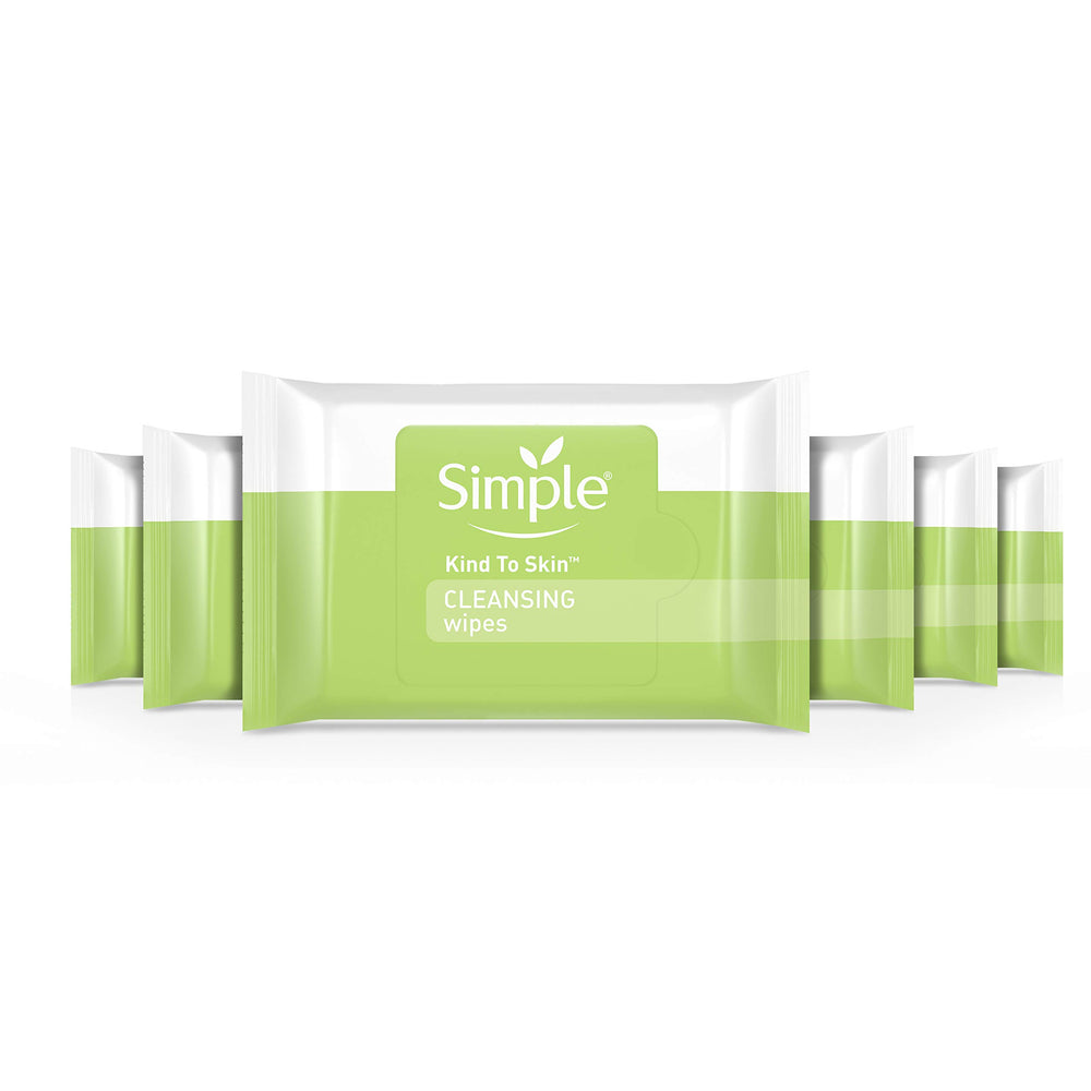 Simple Cleansing Wipes pack front highlighting gentle makeup removal.