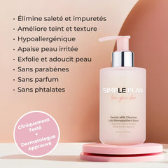 SIMPLE PLAN Hydrating Milky Cleanser soft skin after wash; comfortable feel.