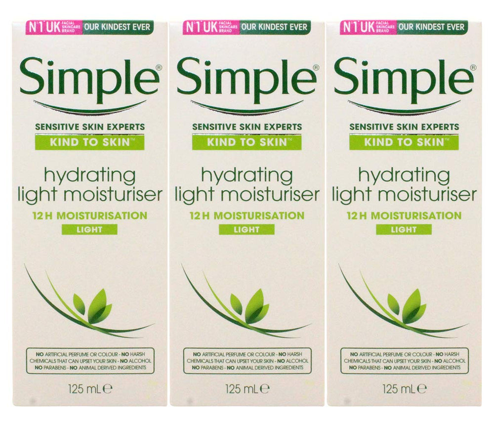 Simple Skin Hydrating Moisturizer bottle for lightweight, 12-hour hydration for sensitive skin