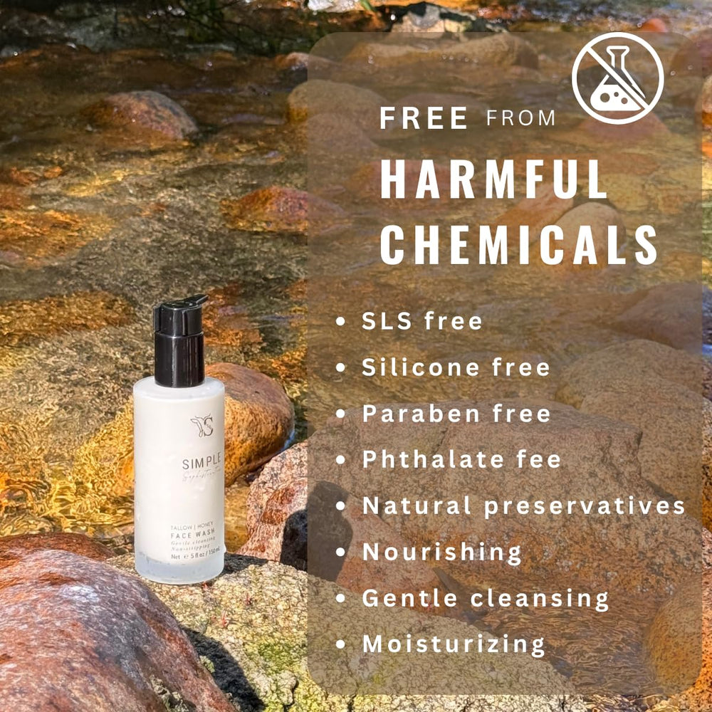 Simple Sophistication face cleansing routine shot emphasizes ease of use.