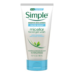 Simple Water Boost bubbles cleanse the face with a light gel texture for sensitive skin.