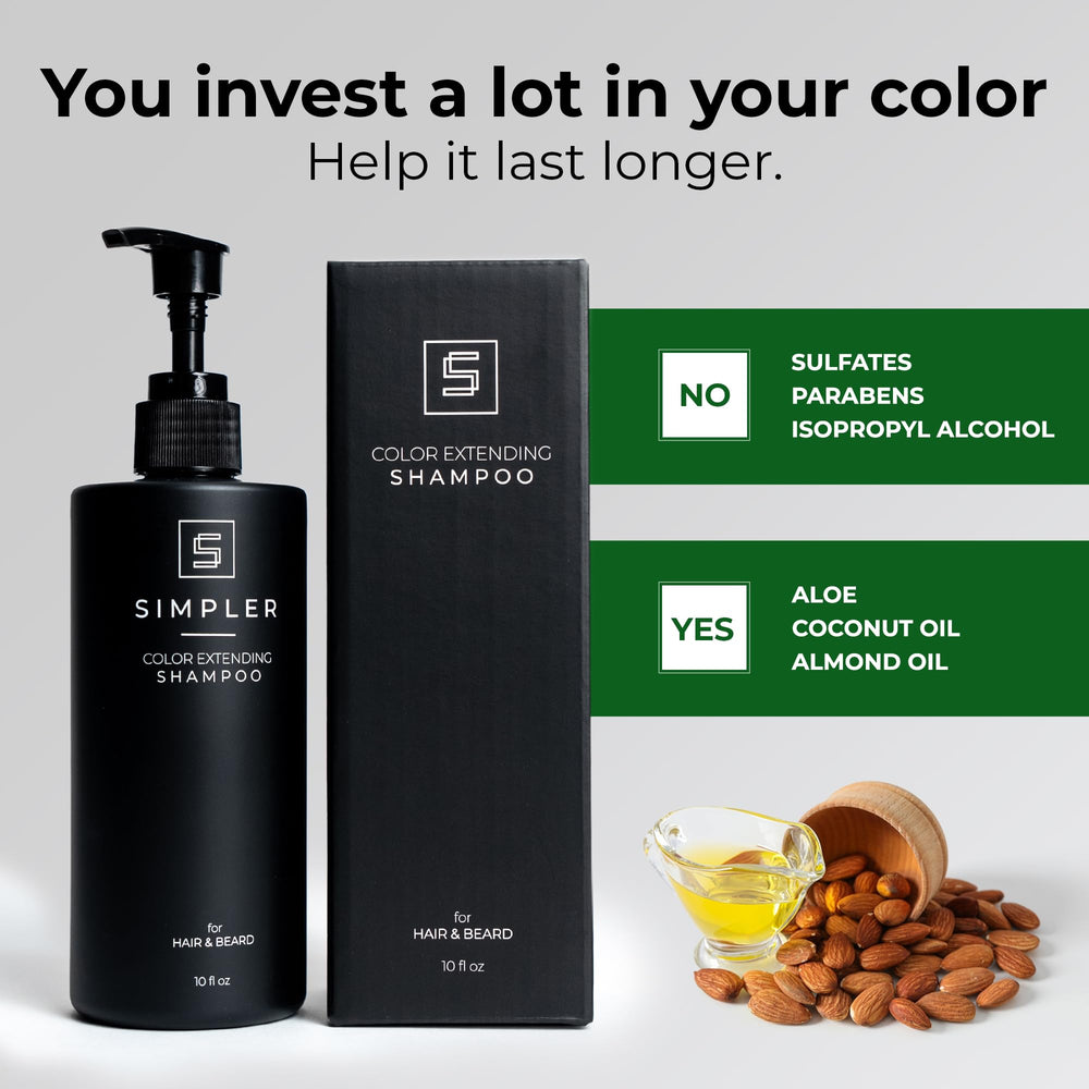 SIMPLER HAIR COLOR Shampoo color care protects vibrancy between dyes