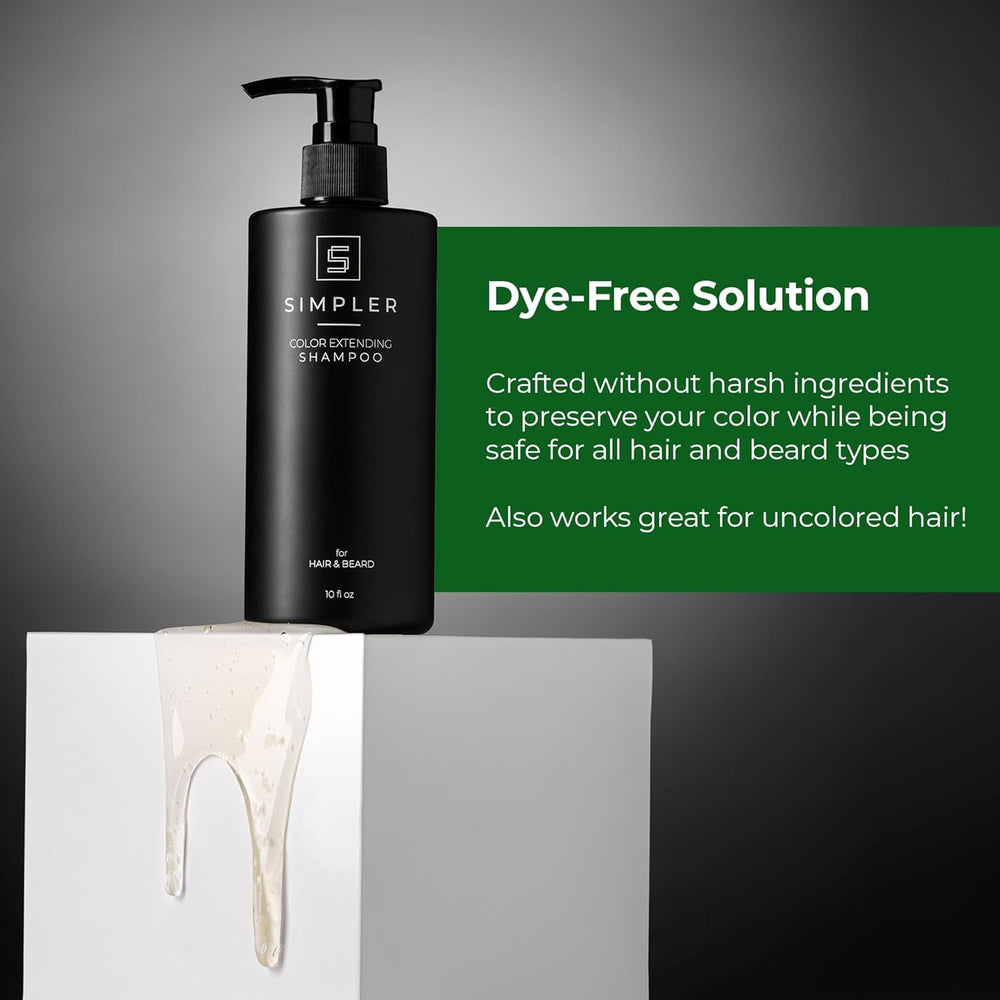 SIMPLER HAIR COLOR Shampoo for men with orange clove fragrance, daily-use friendly.