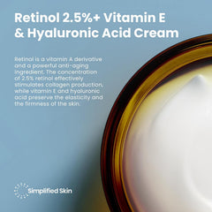 Simplified Skin Retinol Cream night routine scene with soft lighting and glow.
