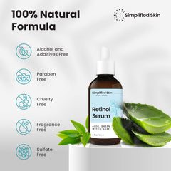 Simplified Skin Retinol Serum texture swirl highlighting silky, non-greasy finish