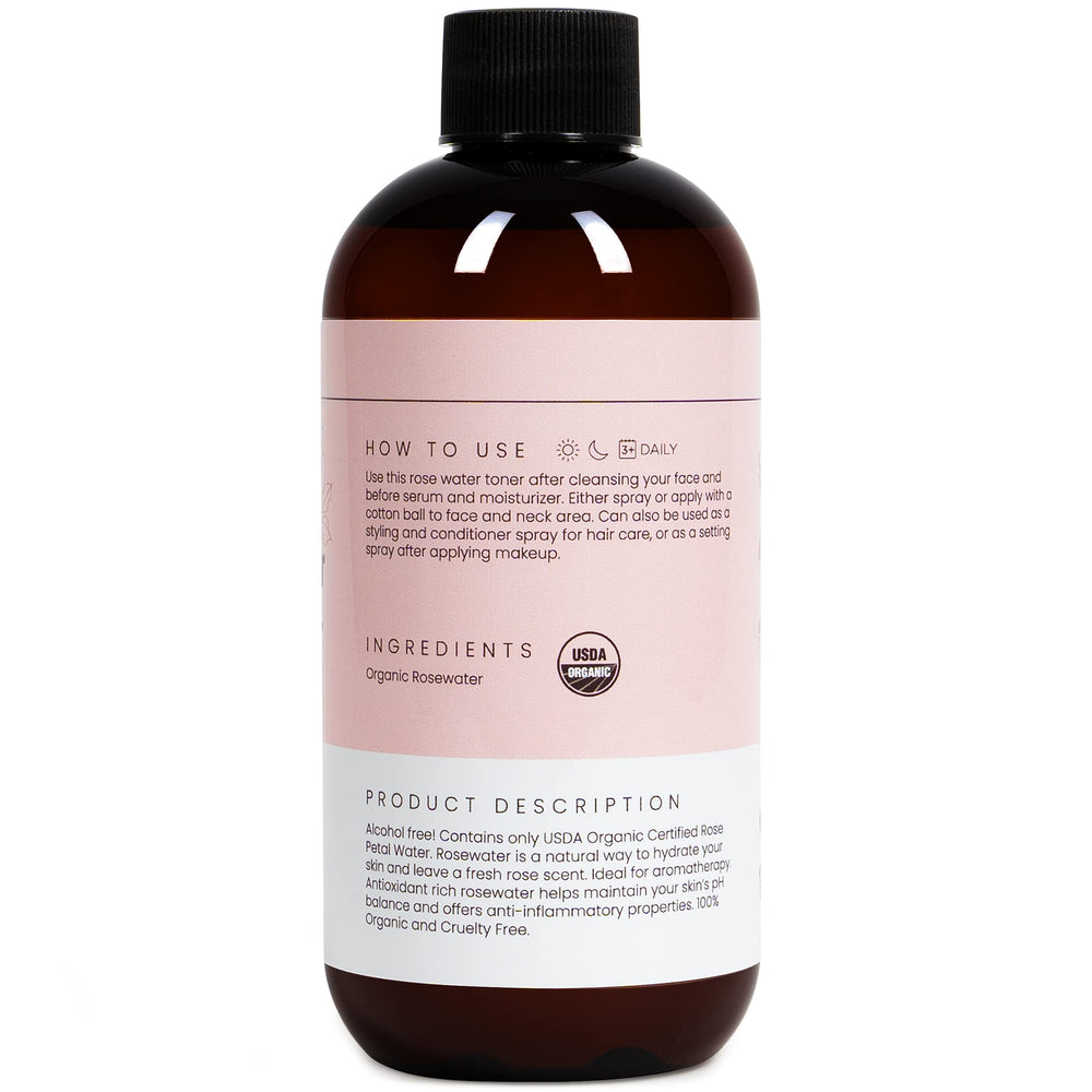 Simplified Skin Rose Water Spray hair mist for revitalizing shine and softness.