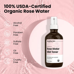 Simplified Skin rosewater makeup setting spray for a dewy finish