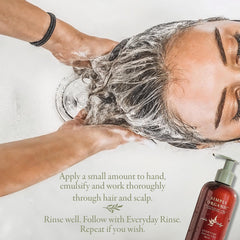 SIMPLY ORGANIC hair wash cruelty free badge on packaging.