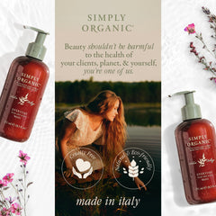 SIMPLY ORGANIC hair wash packaging bottle design.