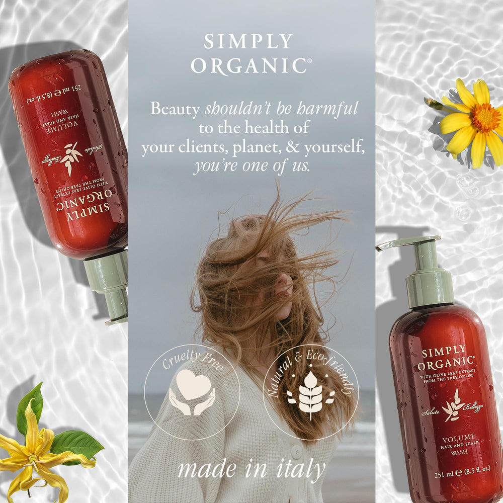 SIMPLY ORGANIC Volume Shampoo usage in a shower for easy cleansing