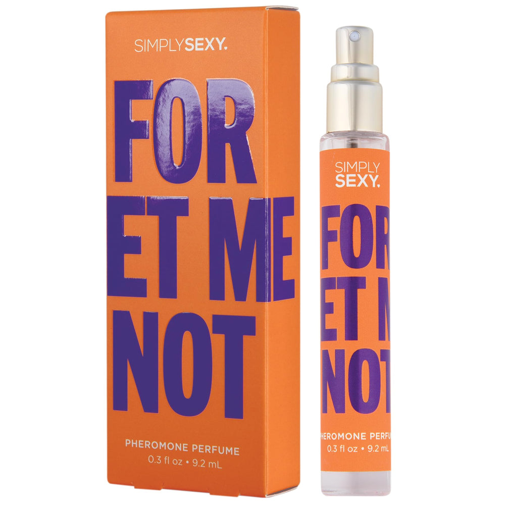 SIMPLY SEXY Forget Me Not label closeup showing pheromone-inspired aura
