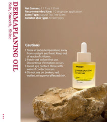 SINAHET Dermaplaning Oil ingredients highlight jojoba, grape seed, tea tree, and vitamin E.