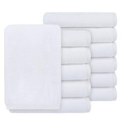 SINLAND absorbent coral velvet washcloth with plush microfiber texture for gentle cleansing.