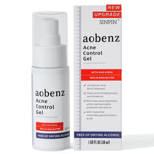 SINPIN AOBENZ Control Gel with fast-absorbing texture for calmer, clearer-looking skin.