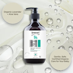 Sirenol tear-free bath time scene highlighting mild cleansing for baby's eyes.
