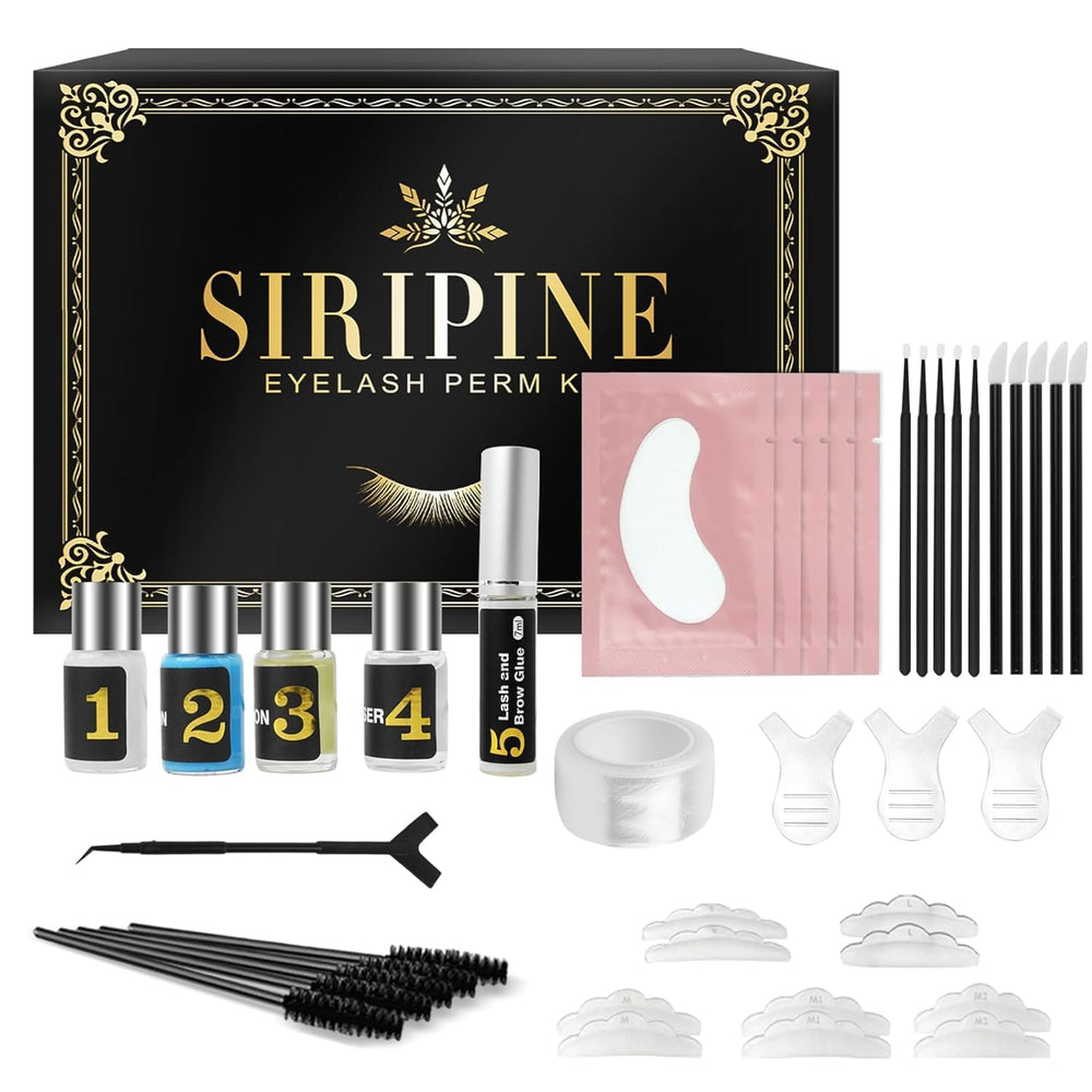 Siripine Eyelash Lift Kit packaging for convenient at-home lash care and salon-like results.