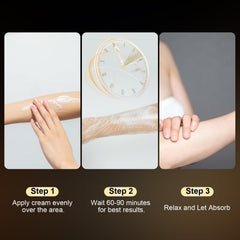 Siripine Numbing Cream applied to skin shows a lightweight, comfortable layer.