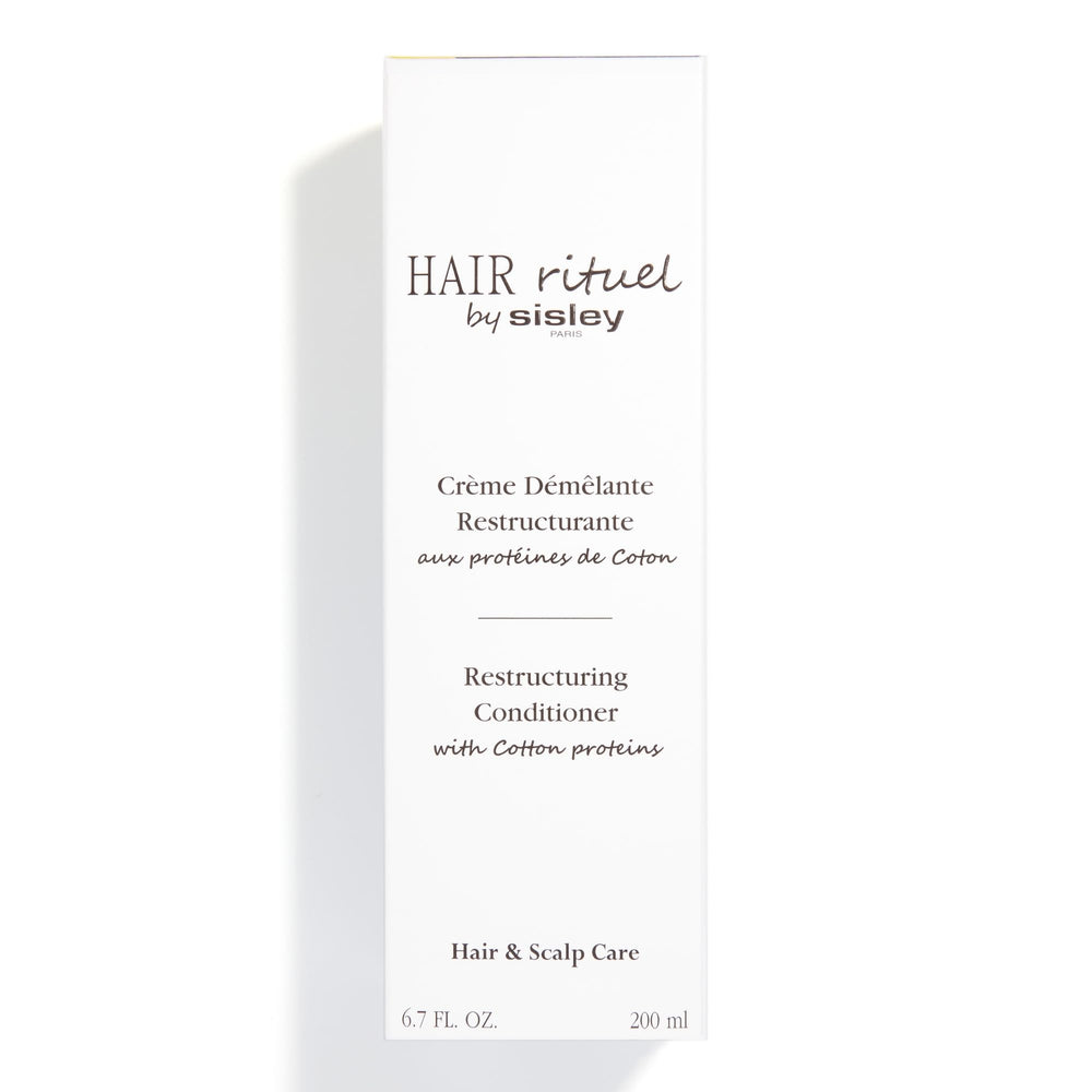 Shiny, soft hair after applying Sisley Paris Restructuring Conditioner.