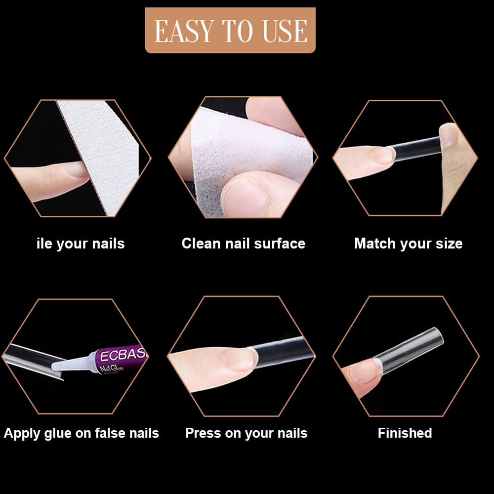 SITELENABY 500-piece XL tip pack for professionals and DIY nail lovers.