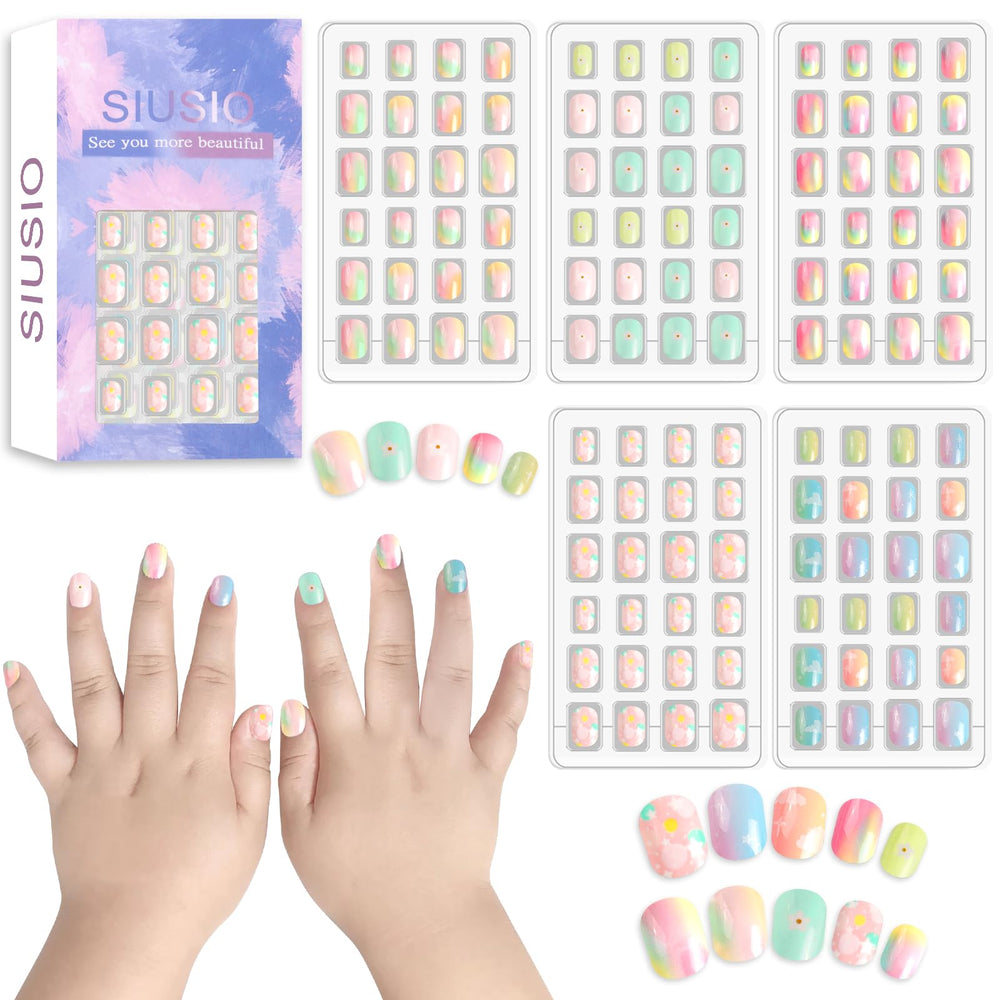SIUSIO Gradient Paradise nails package front with rainbow tips for kids