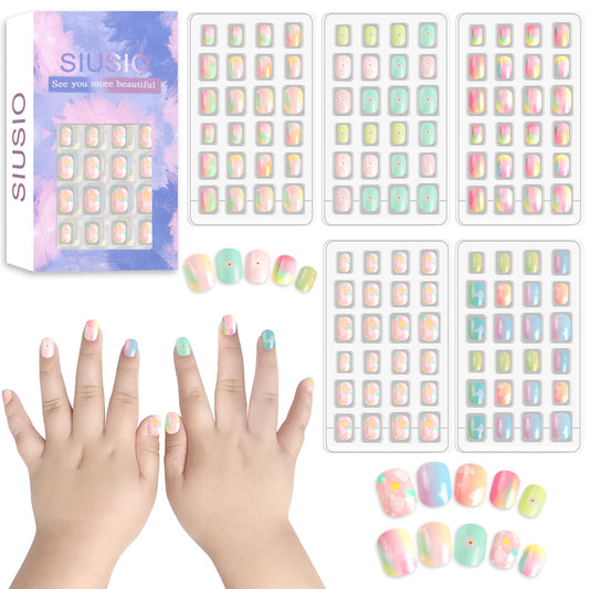 SIUSIO Gradient Paradise nails package front with rainbow tips for kids