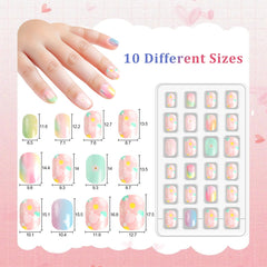 Assorted sizes shown for SIUSIO Gradient Paradise kids nails