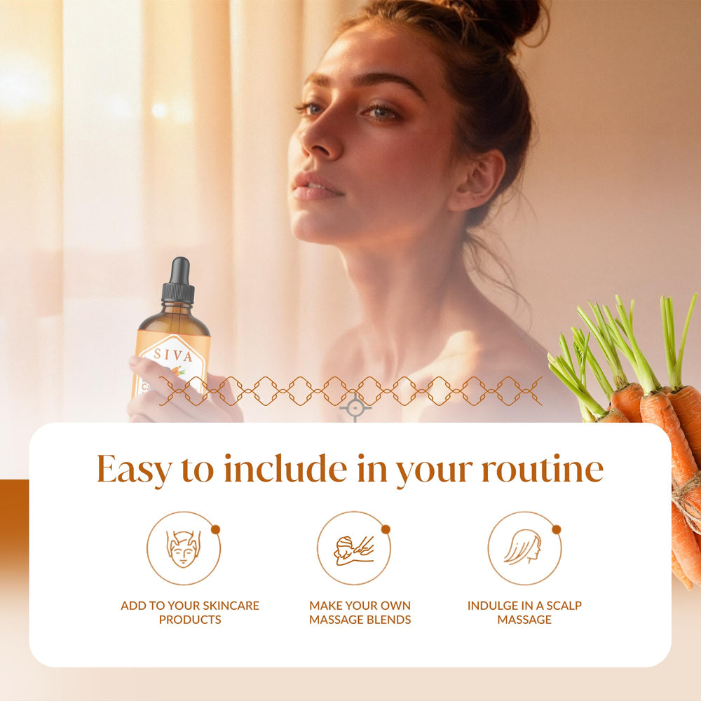 SIVA Carrot Seed Oil combined with essential oils for custom blends