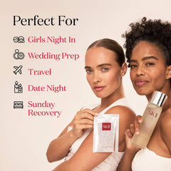 SK-II Glow Up Duo skin texture closeup shows smooth finish.