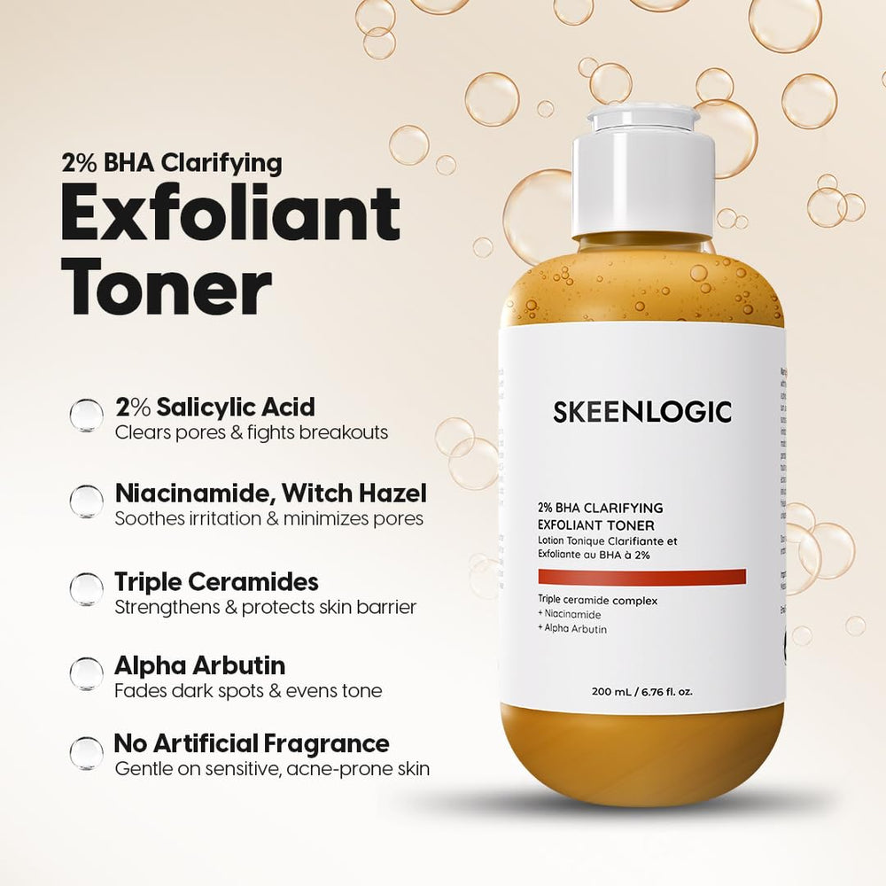 Skeenlogic packaging with bottle display for face and body use