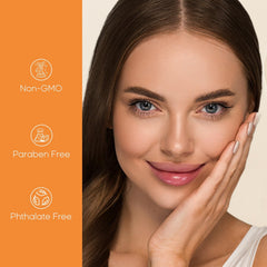 Skin 2.0 Vitamin C & Turmeric Scrub ingredients chart emphasizing vitamin C benefits.