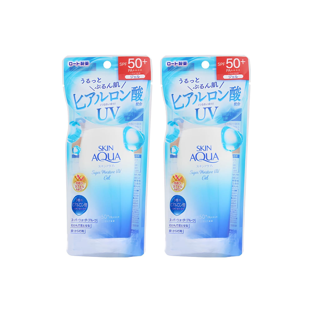 Smooth application of Skin Aqua gel with no white cast on skin.