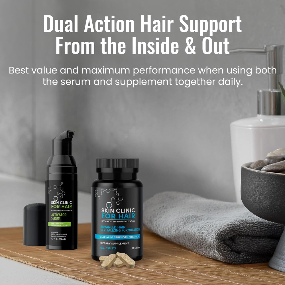 Skin Clinic for Hair bottle with pump dispenser for easy use.