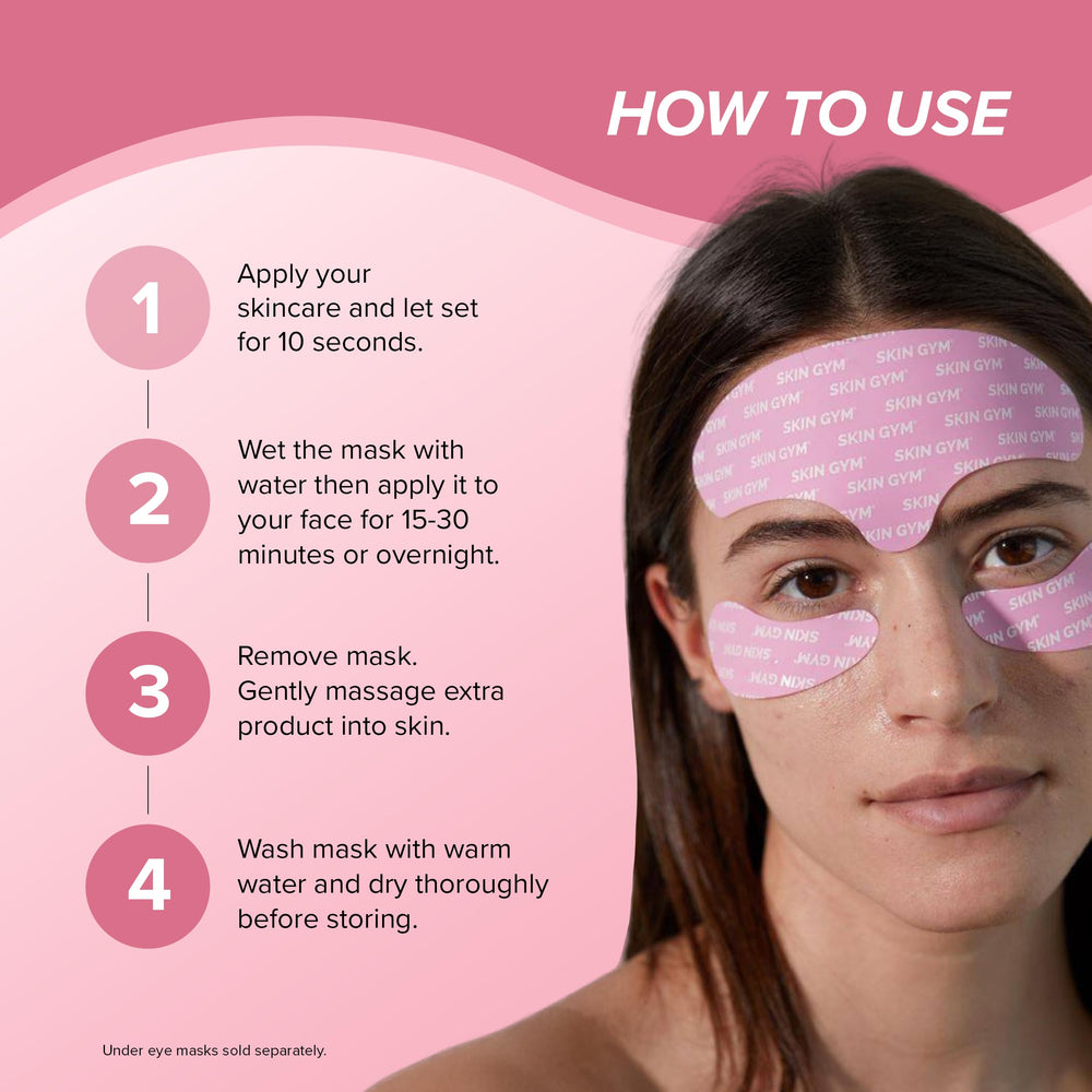 SKIN GYM forehead mask on the forehead demonstrating secure fit.